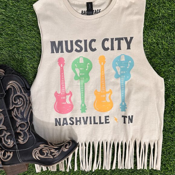 🔴CLOSE OUT | Music City Nashville Fringe Muscle Tank - Picture 2 of 4